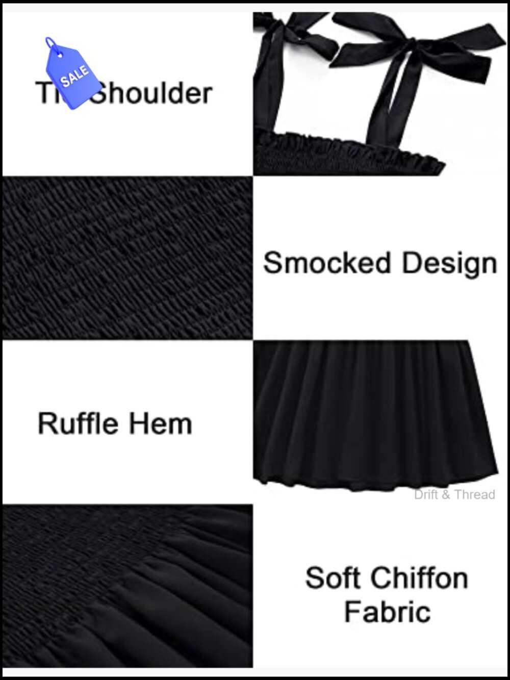 Women's Sleeveless Ruffle Tank Top Square Neck Tie Shoulder Blouse - Picture 5 of 7